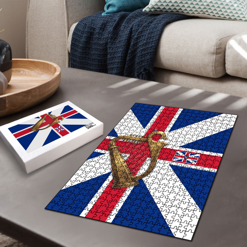 Commonwealth Of England Flag Golden Harp Puzzle Historical British Heritage