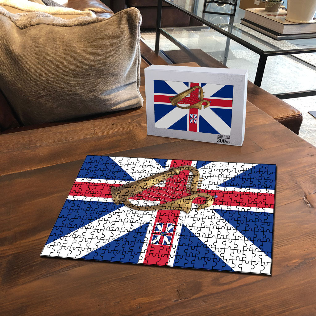 Commonwealth Of England Flag Golden Harp Puzzle Historical British Heritage