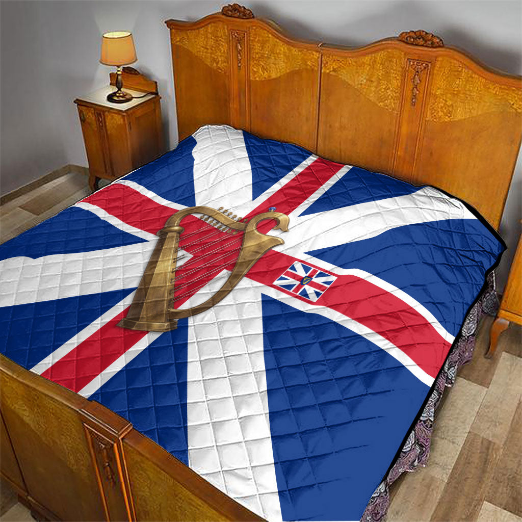 Commonwealth Of England Flag Golden Harp Quilt Historical British Heritage