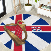 Commonwealth Of England Flag Golden Harp Round Carpet Historical British Heritage