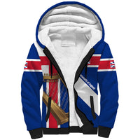 Commonwealth Of England Flag Golden Harp Sherpa Hoodie Historical British Heritage