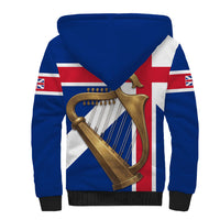 Commonwealth Of England Flag Golden Harp Sherpa Hoodie Historical British Heritage