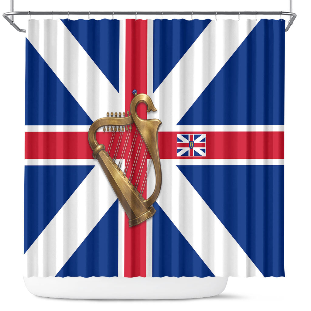 Commonwealth Of England Flag Golden Harp Shower Curtain Historical British Heritage