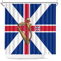 Commonwealth Of England Flag Golden Harp Shower Curtain Historical British Heritage
