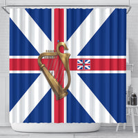 Commonwealth Of England Flag Golden Harp Shower Curtain Historical British Heritage
