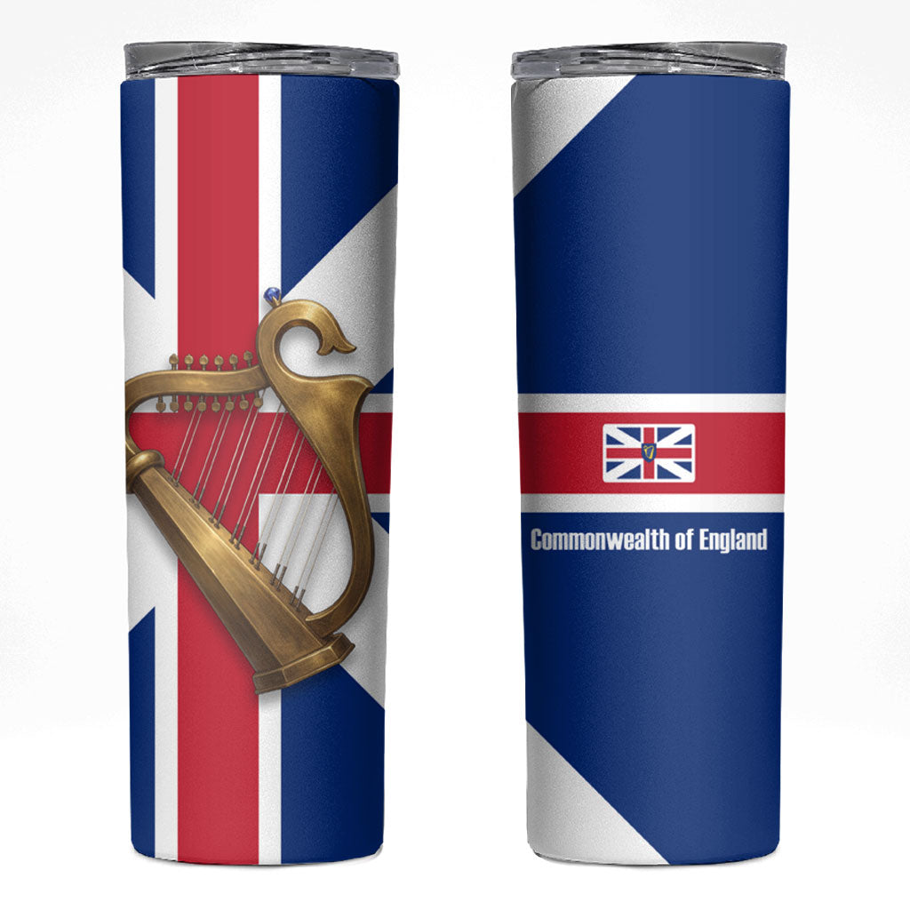 Commonwealth Of England Flag Golden Harp Skinny Tumbler Historical British Heritage