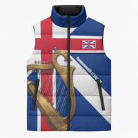 Commonwealth Of England Flag Golden Harp Sleeveless Puffer Jacket Historical British Heritage