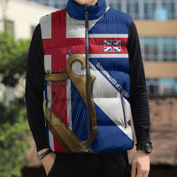 Commonwealth Of England Flag Golden Harp Sleeveless Puffer Jacket Historical British Heritage
