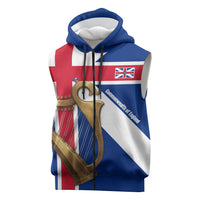 Commonwealth Of England Flag Golden Harp Sleeveless Zip Hoodie Historical British Heritage