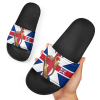 Commonwealth Of England Flag Golden Harp Slide Sandals Historical British Heritage