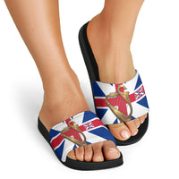 Commonwealth Of England Flag Golden Harp Slide Sandals Historical British Heritage