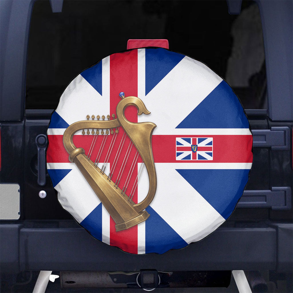 Commonwealth Of England Flag Golden Harp Spare Tire Cover Historical British Heritage