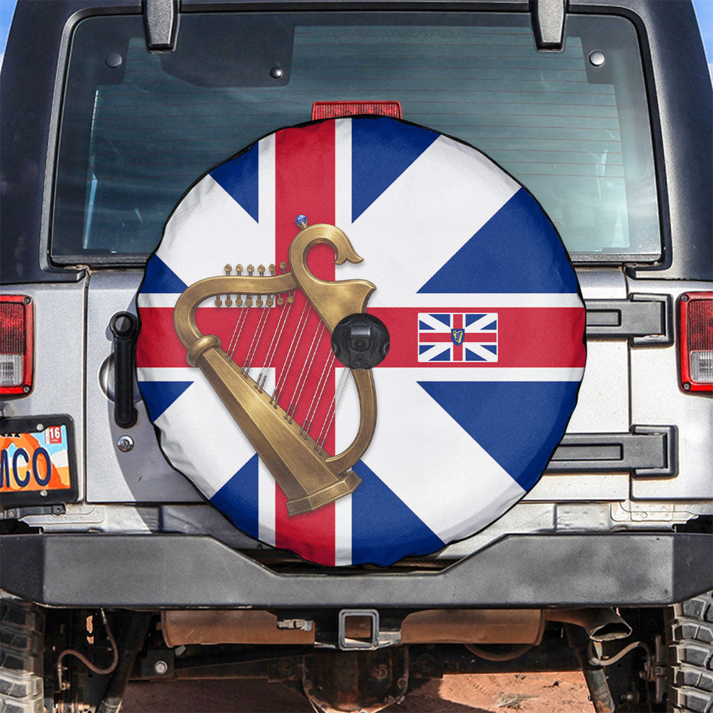 Commonwealth Of England Flag Golden Harp Spare Tire Cover Historical British Heritage