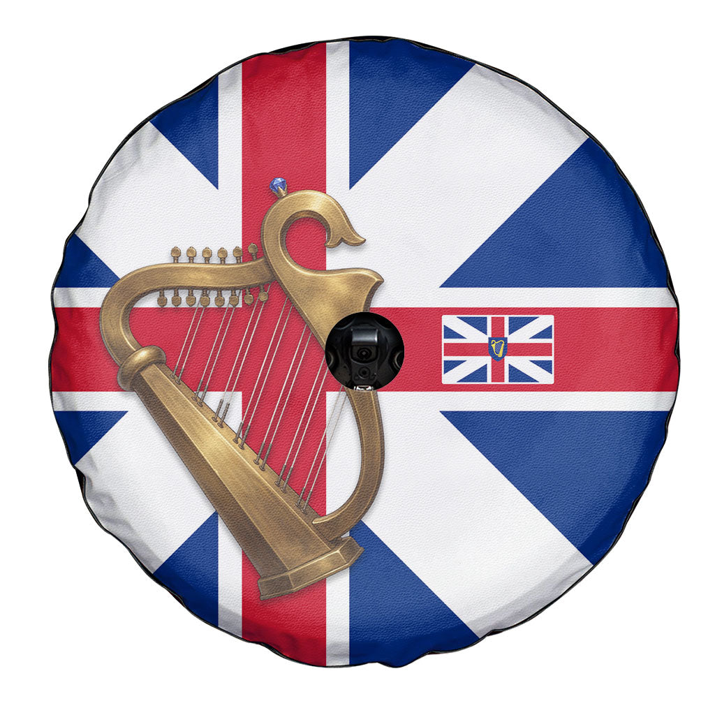 Commonwealth Of England Flag Golden Harp Spare Tire Cover Historical British Heritage