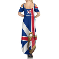 Commonwealth Of England Flag Golden Harp Summer Maxi Dress Historical British Heritage