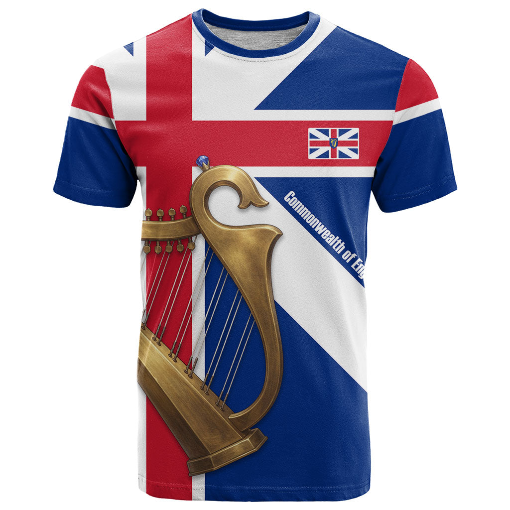 Commonwealth Of England Flag Golden Harp T Shirt Historical British Heritage
