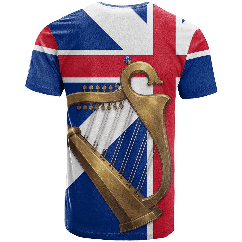 Commonwealth Of England Flag Golden Harp T Shirt Historical British Heritage