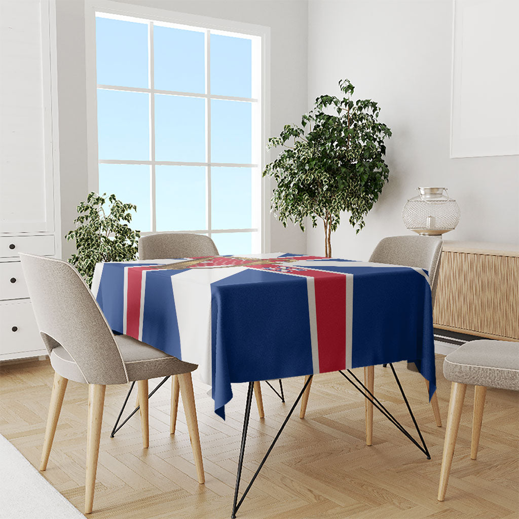 Commonwealth Of England Flag Golden Harp Tablecloth Historical British Heritage