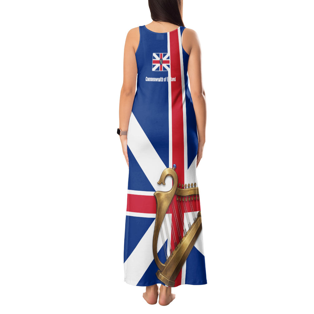 Commonwealth Of England Flag Golden Harp Tank Maxi Dress Historical British Heritage