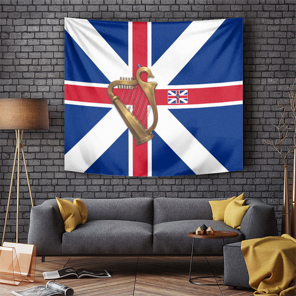 Commonwealth Of England Flag Golden Harp Tapestry Historical British Heritage