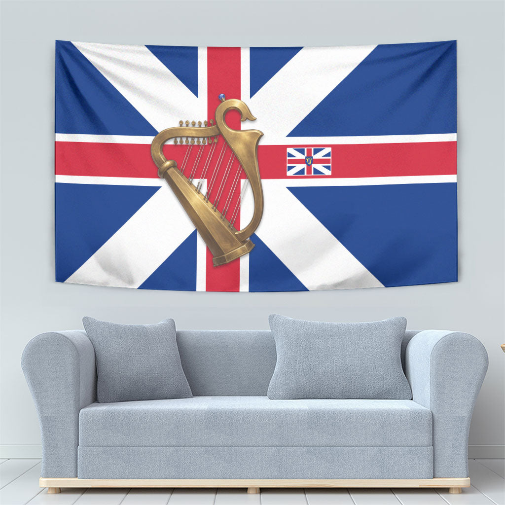 Commonwealth Of England Flag Golden Harp Tapestry Historical British Heritage