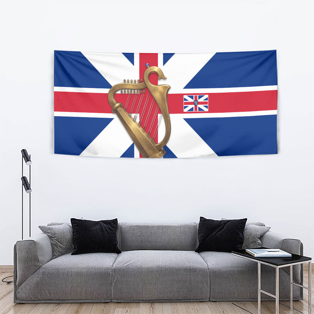 Commonwealth Of England Flag Golden Harp Tapestry Historical British Heritage