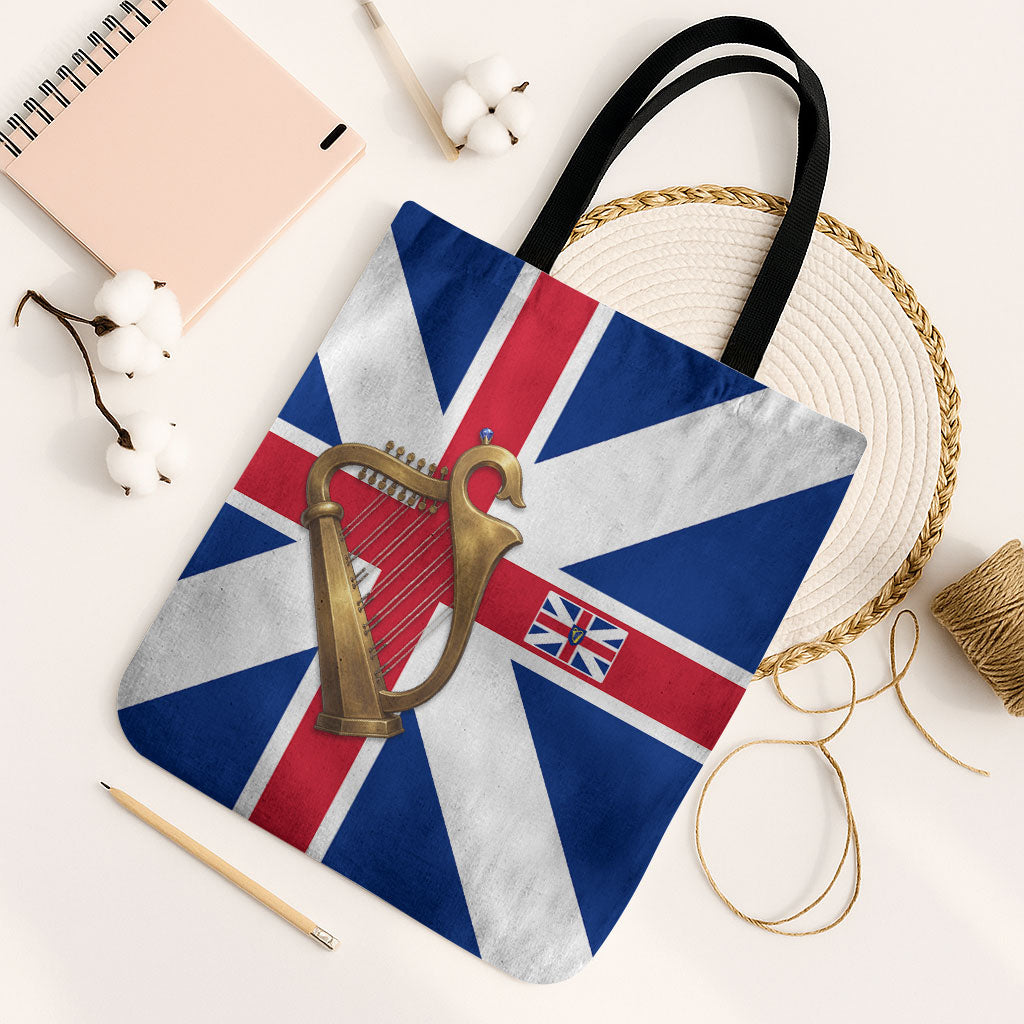 Commonwealth Of England Flag Golden Harp Tote Bag Historical British Heritage