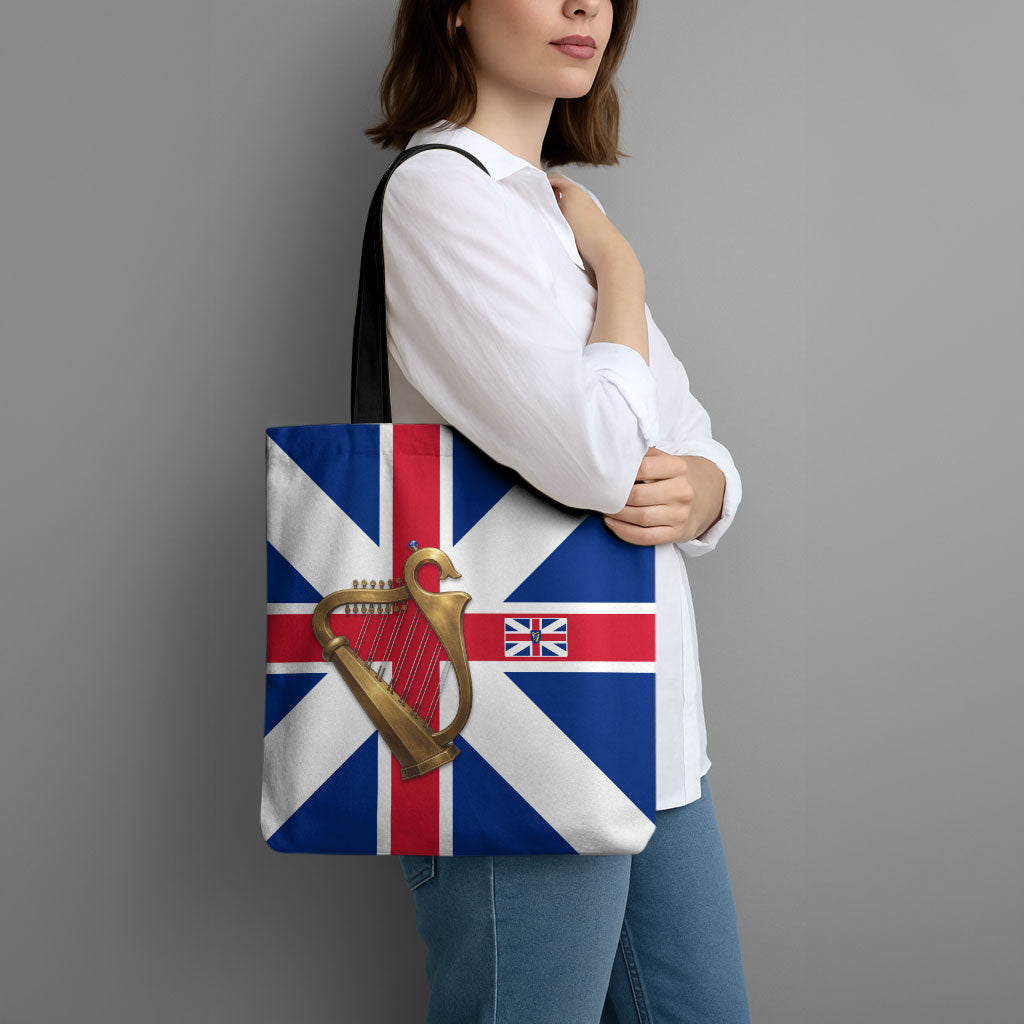 Commonwealth Of England Flag Golden Harp Tote Bag Historical British Heritage