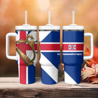 Commonwealth Of England Flag Golden Harp Tumbler With Handle Historical British Heritage