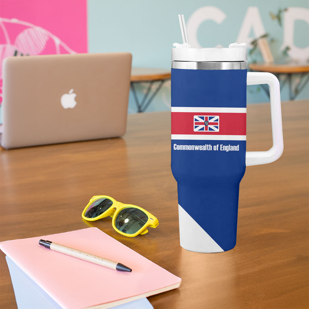 Commonwealth Of England Flag Golden Harp Tumbler With Handle Historical British Heritage