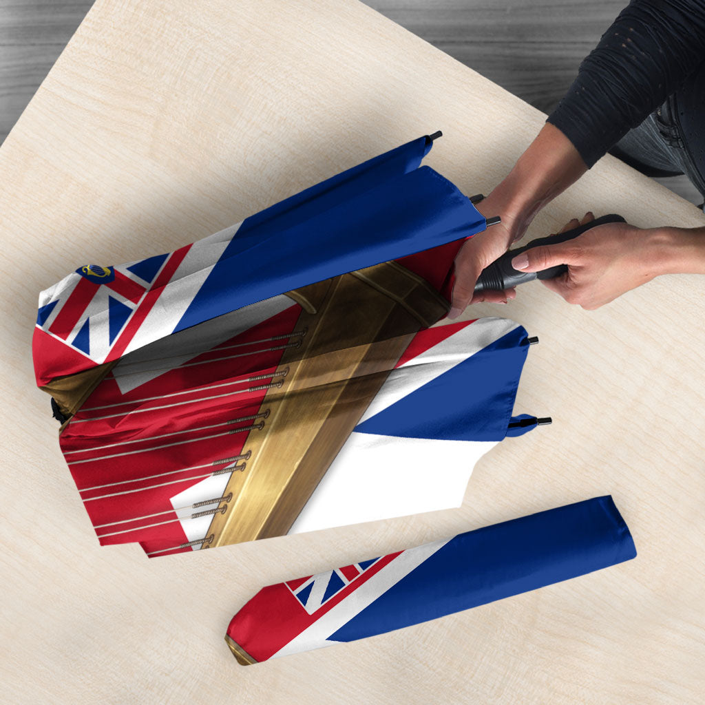 Commonwealth Of England Flag Golden Harp Umbrella Historical British Heritage