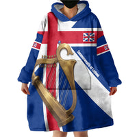Commonwealth Of England Flag Golden Harp Wearable Blanket Hoodie Historical British Heritage