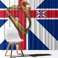 Commonwealth Of England Flag Golden Harp Window Curtain Historical British Heritage