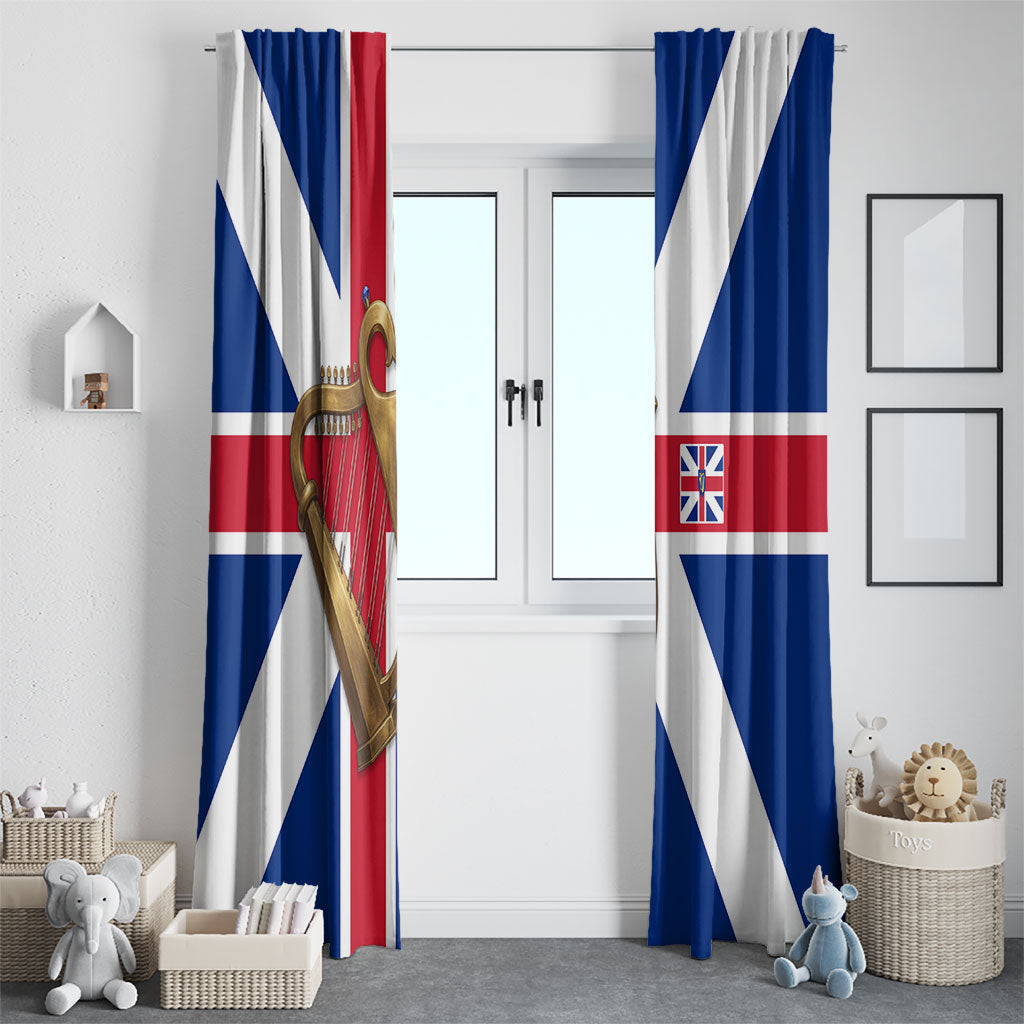 Commonwealth Of England Flag Golden Harp Window Curtain Historical British Heritage