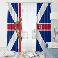 Commonwealth Of England Flag Golden Harp Window Curtain Historical British Heritage