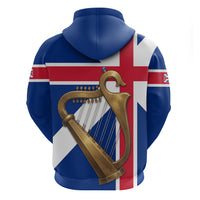 Commonwealth Of England Flag Golden Harp Zip Hoodie Historical British Heritage