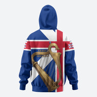 Commonwealth Of England Flag Golden Harp Zip Hoodie Historical British Heritage