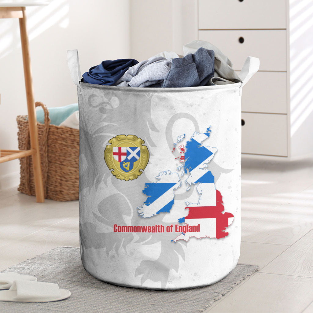Commonwealth Of England Map Laundry Basket Historical British Isles Flag Silhouette