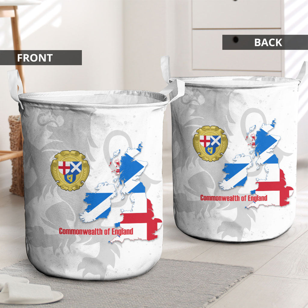 Commonwealth Of England Map Laundry Basket Historical British Isles Flag Silhouette