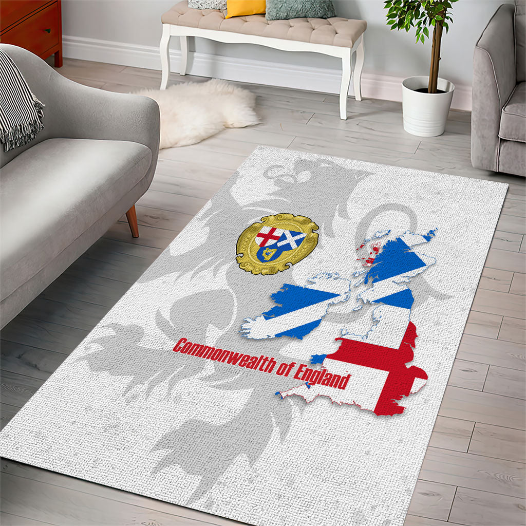 Commonwealth Of England Map Area Rug Historical British Isles Flag Silhouette