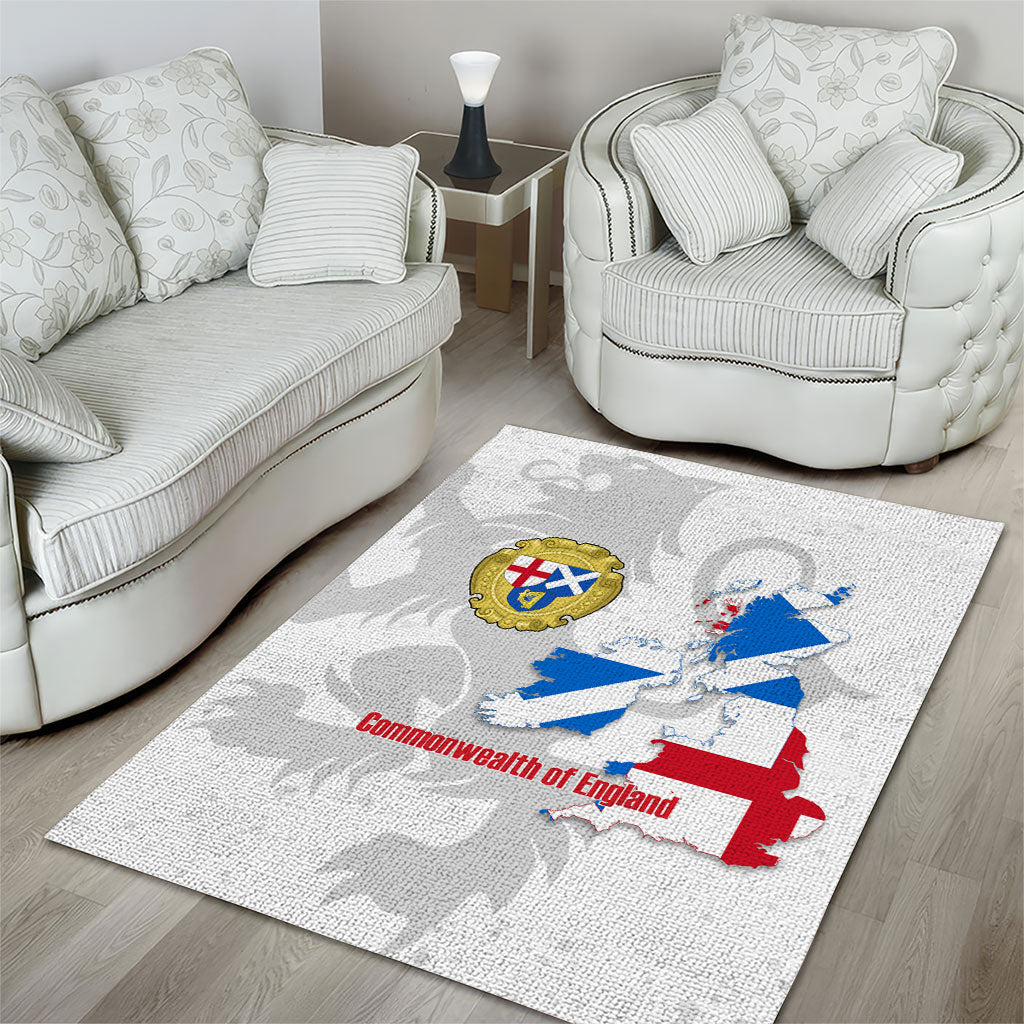 Commonwealth Of England Map Area Rug Historical British Isles Flag Silhouette