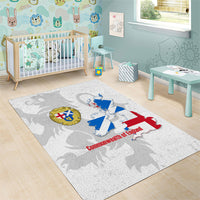 Commonwealth Of England Map Area Rug Historical British Isles Flag Silhouette