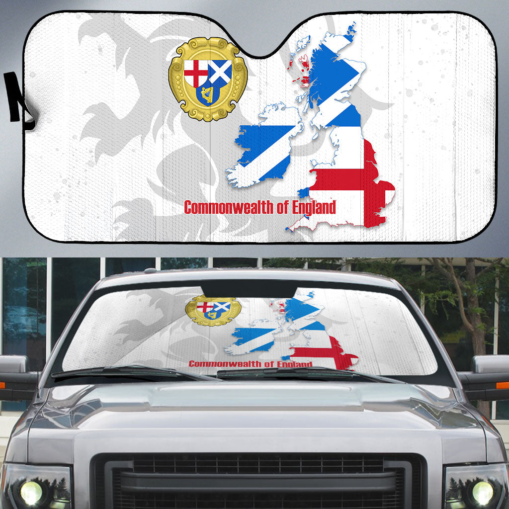 Commonwealth Of England Map Auto Sun Shade Historical British Isles Flag Silhouette