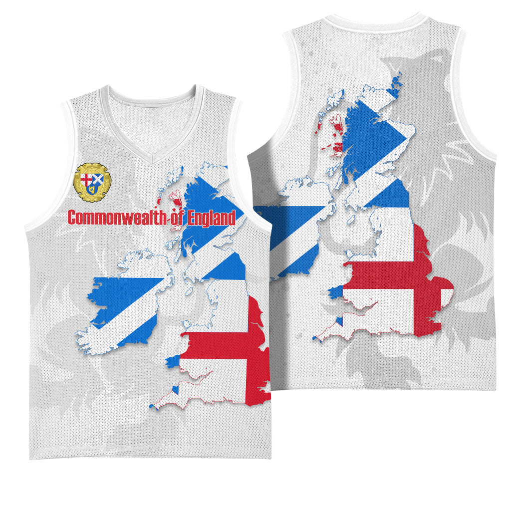 Commonwealth Of England Map Basketball Jersey Historical British Isles Flag Silhouette