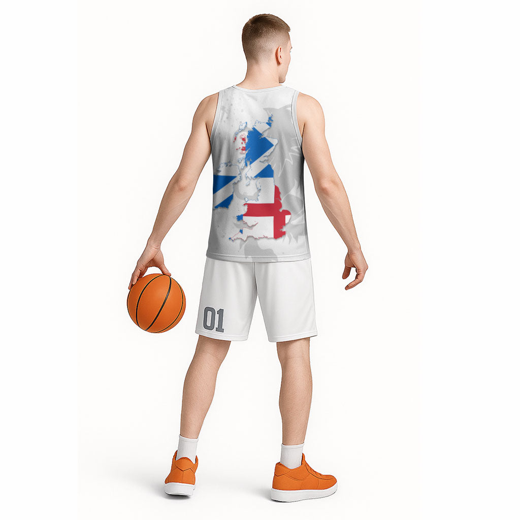 Commonwealth Of England Map Basketball Jersey Historical British Isles Flag Silhouette
