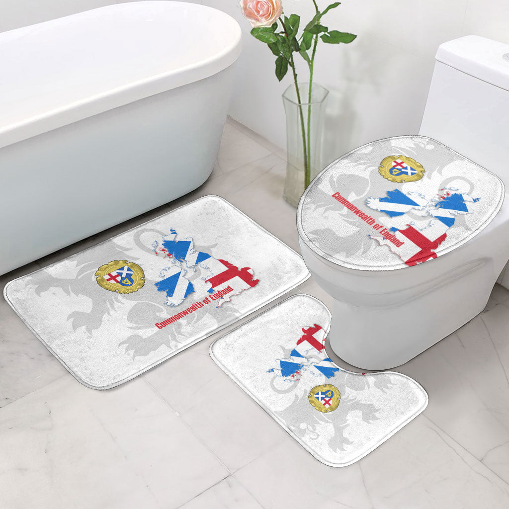 Commonwealth Of England Map Bathroom Set Historical British Isles Flag Silhouette