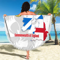 Commonwealth Of England Map Beach Blanket Historical British Isles Flag Silhouette