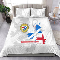 Commonwealth Of England Map Bedding Set Historical British Isles Flag Silhouette