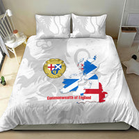 Commonwealth Of England Map Bedding Set Historical British Isles Flag Silhouette