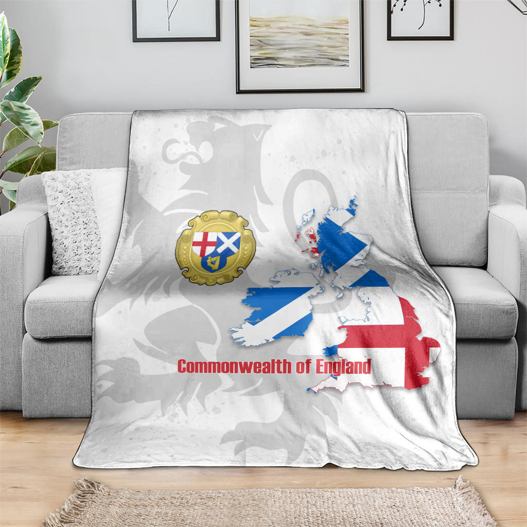 Commonwealth Of England Map Blanket Historical British Isles Flag Silhouette